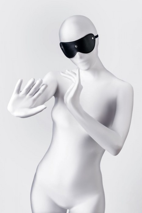 Черная кожаная маска Anonymo с мягким подкладом - ToyFa - купить с доставкой в Невинномысске