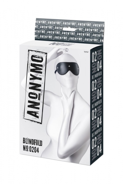 Черная кожаная маска Anonymo с мягким подкладом - ToyFa - купить с доставкой в Невинномысске