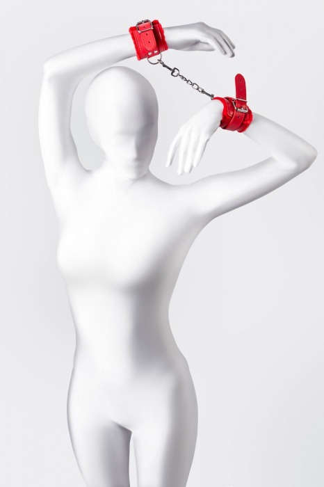 Красные наручники Anonymo из искусственной кожи - ToyFa - купить с доставкой в Невинномысске