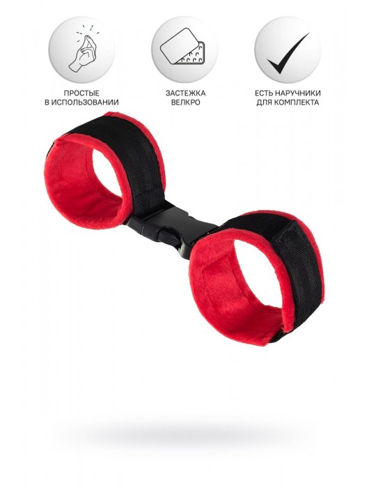Красно-черные велюровые оковы Anonymo - ToyFa - купить с доставкой в Невинномысске