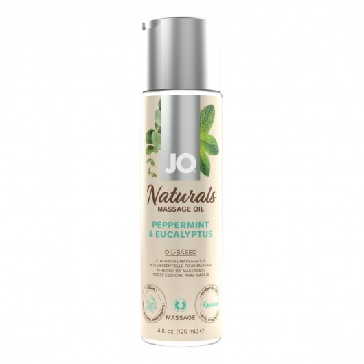 Массажное масло с ароматом перечной мяты и эвкалипта JO Naturals Peppermint   Eucalyptus - 120 мл. - System JO - купить с доставкой в Невинномысске