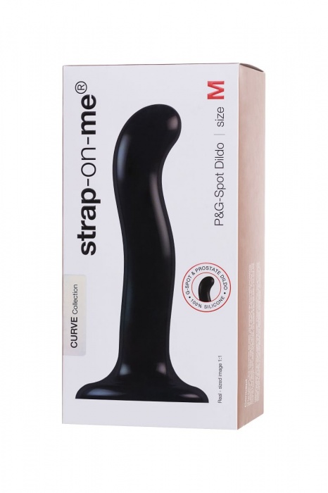 Черный стимулятор для пар P G-Spot Dildo Size L - 19 см. - Strap-on-me - в Невинномысске купить с доставкой