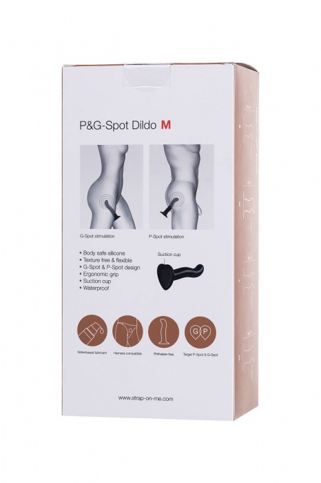 Черный стимулятор для пар P G-Spot Dildo Size L - 19 см. - Strap-on-me - в Невинномысске купить с доставкой