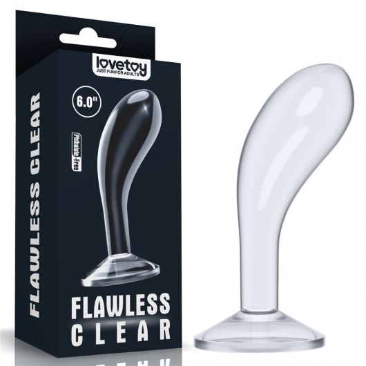 Прозрачный стимулятор простаты Flawless Clear Prostate Plug - 15 см. - Lovetoy - в Невинномысске купить с доставкой