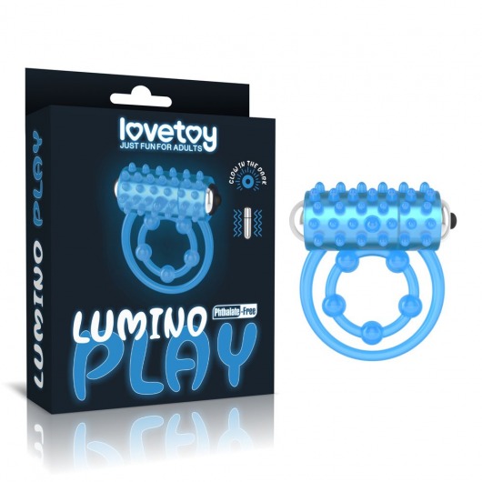 Голубое, светящееся в темноте виброкольцо Lumino Play Vibrating Penis Ring - Lovetoy - в Невинномысске купить с доставкой