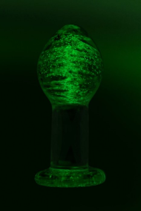 Прозрачная, светящаяся в темноте анальная втулка - 6,5 см. - Sexus