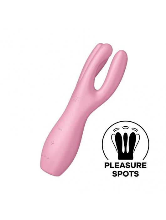 Розовый клиторальный вибромассажер Threesome 3 - Satisfyer