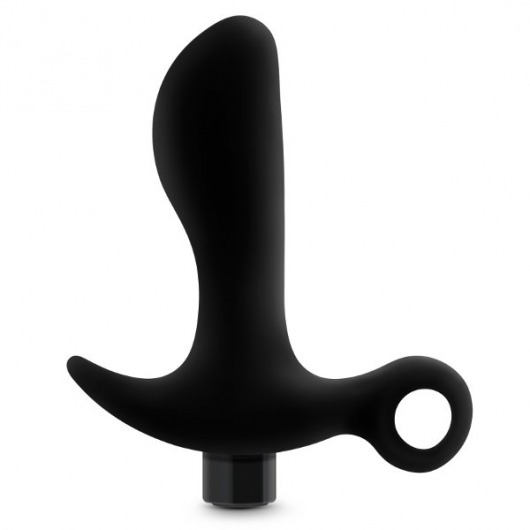 Черный анальный вибратор Silicone Vibrating Prostate Massager 01 - 10,8 см. - Blush Novelties - в Невинномысске купить с доставкой