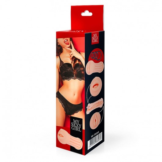 Двусторонний мастурбатор - ротик и вагина - Bior toys - в Невинномысске купить с доставкой