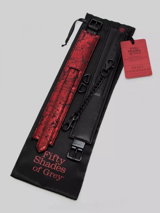 Красно-черные оковы Reversible Faux Leather Ankle Cuffs - Fifty Shades of Grey - купить с доставкой в Невинномысске