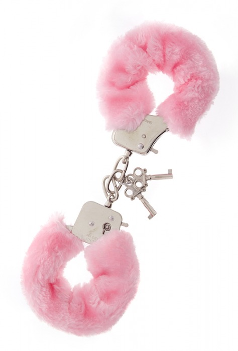 Металлические наручники с розовой меховой опушкой METAL HANDCUFF WITH PLUSH PINK - Dream Toys - купить с доставкой в Невинномысске