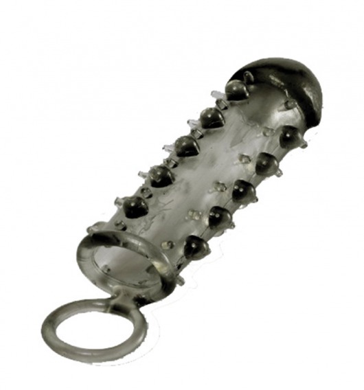 Дымчатая стимулирующая насадка с закрытой головкой SAMURAI PENIS SLEEVE BLACK - 14,5 см. - NMC - в Невинномысске купить с доставкой