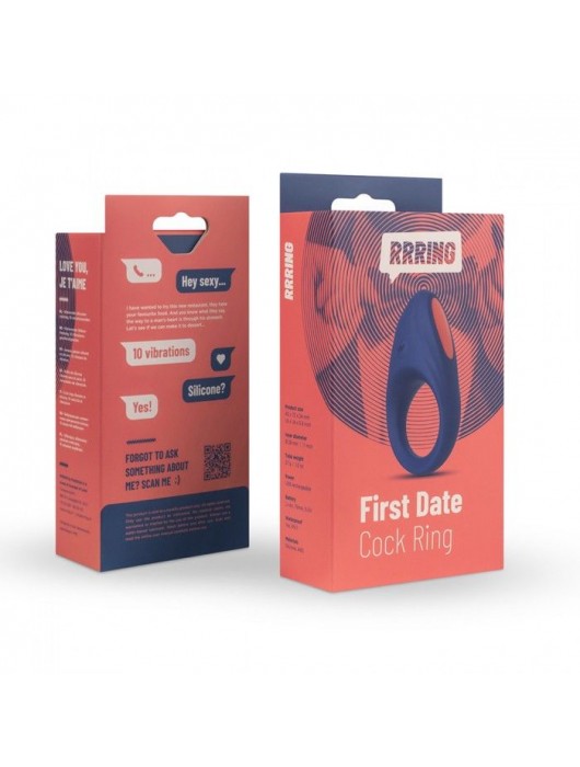 Синее эрекционное кольцо RRRING First Date Cock Ring - FeelzToys - в Невинномысске купить с доставкой