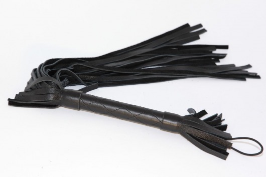 Чёрная плетка из натуральной кожи - 45 см. - БДСМ Арсенал - купить с доставкой в Невинномысске