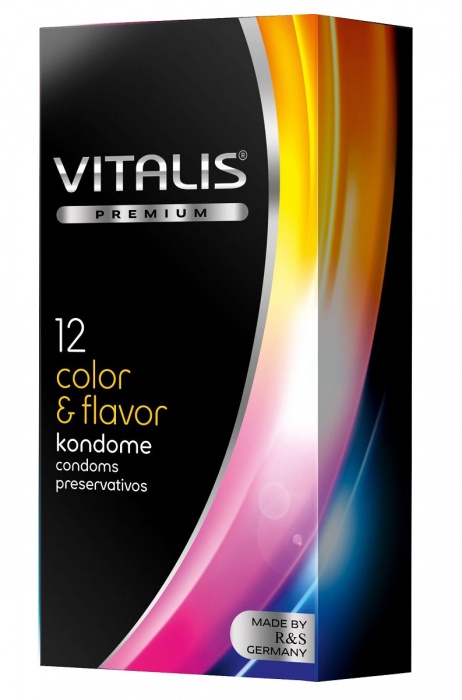 Цветные ароматизированные презервативы VITALIS PREMIUM color   flavor - 12 шт. - Vitalis - купить с доставкой в Невинномысске