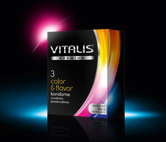 Цветные ароматизированные презервативы VITALIS PREMIUM color   flavor - 3 шт. - Vitalis - купить с доставкой в Невинномысске