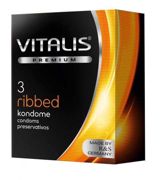 Ребристые презервативы VITALIS PREMIUM ribbed - 3 шт. - Vitalis - купить с доставкой в Невинномысске