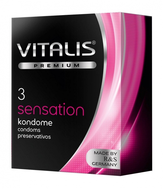Презервативы с пупырышками и кольцами VITALIS PREMIUM sensation - 3 шт. - Vitalis - купить с доставкой в Невинномысске