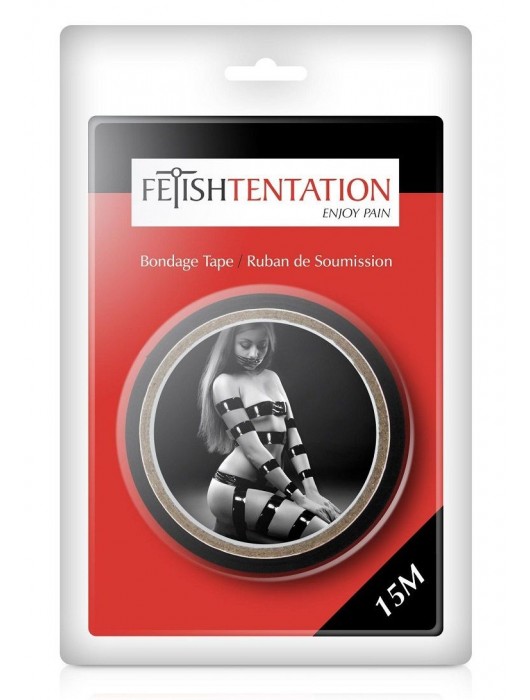 Черный скотч для фиксации - 15 м. - Fetish Tentation - купить с доставкой в Невинномысске