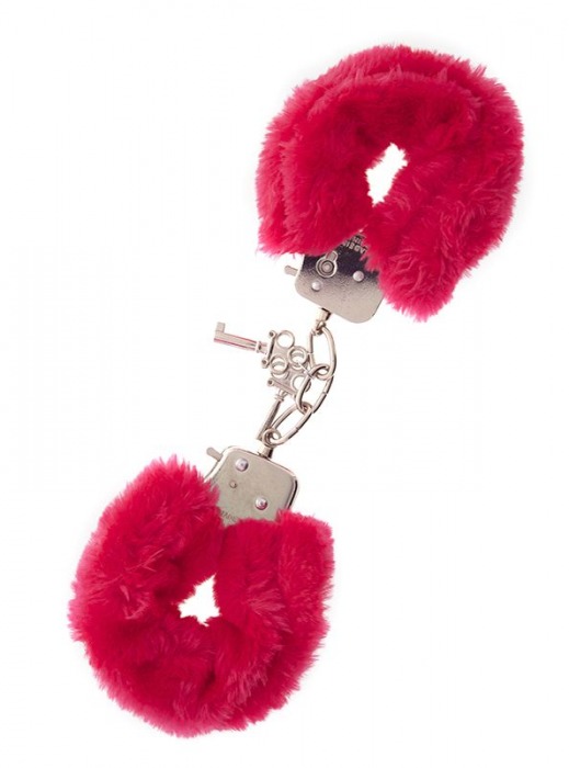 Металлические наручники с красной меховой опушкой METAL HANDCUFF WITH PLUSH RED - Dream Toys - купить с доставкой в Невинномысске
