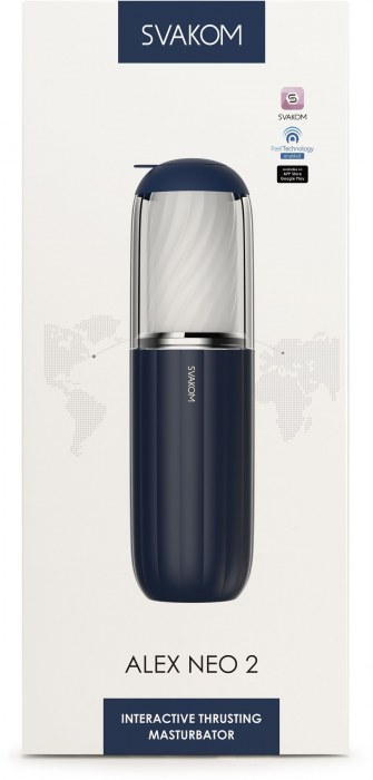 Черно-белый интерактивный мастурбатор Alex Neo 2 - Svakom - в Невинномысске купить с доставкой