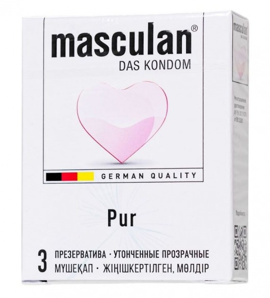 Супертонкие презервативы Masculan Pur - 3 шт. - Masculan - купить с доставкой в Невинномысске