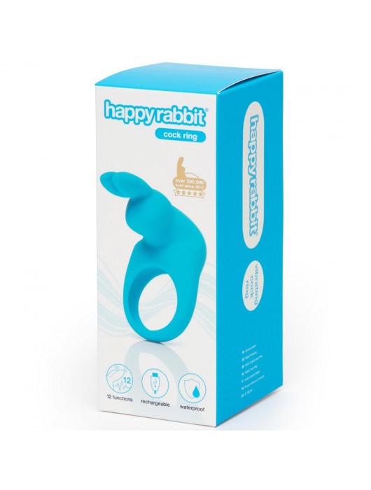 Голубое эрекционное виброкольцо Happy Rabbit Rechargeable Rabbit Cock Ring - Happy Rabbit - в Невинномысске купить с доставкой