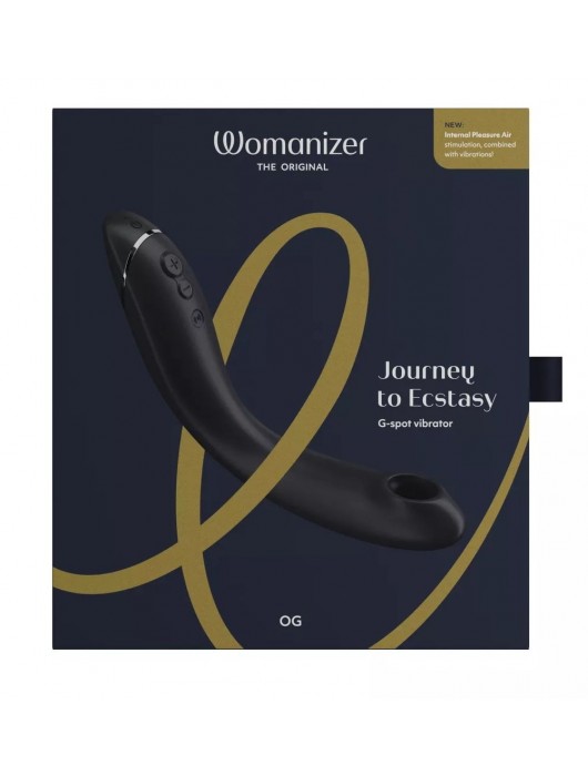 Темно-серый стимулятор G-точки Womanizer OG c технологией Pleasure Air и вибрацией - 17,7 см. - Womanizer