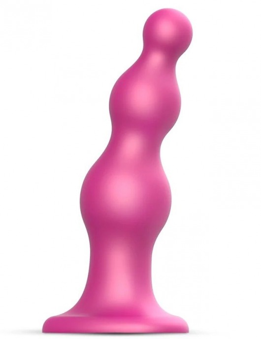 Розовая насадка Strap-On-Me Dildo Plug Beads size S - Strap-on-me - купить с доставкой в Невинномысске