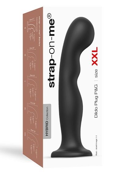Черная насадка Strap-On-Me Dildo Plug P G size XXL - Strap-on-me - купить с доставкой в Невинномысске