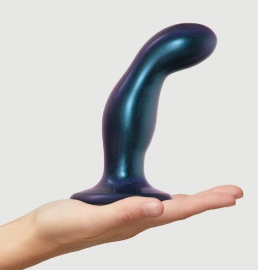 Темно-синяя насадка Strap-On-Me Dildo Plug Snaky size M - Strap-on-me - купить с доставкой в Невинномысске