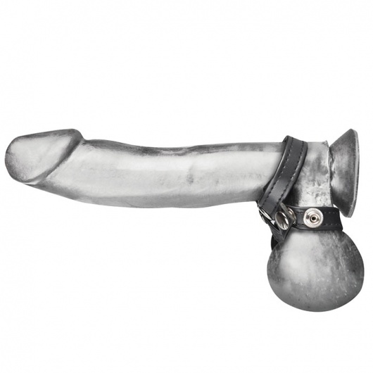 Разделитель мошонки из искусственной кожи на клепках 8 STYLE BALL DIVIDER - BlueLine - купить с доставкой в Невинномысске