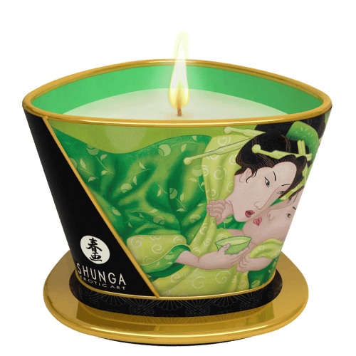 Массажная свеча Exotic Green Tea с ароматом зелёного чая - 170 мл. - Shunga - купить с доставкой в Невинномысске