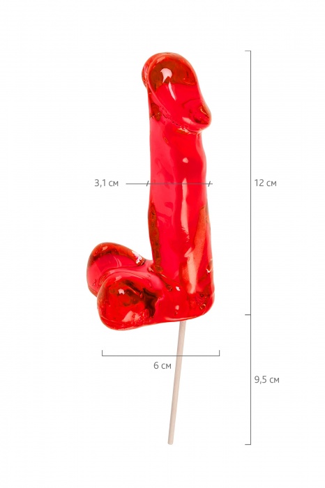 Красный леденец в форме члена со вкусом виски - 173 гр. - Sosuчki - купить с доставкой в Невинномысске