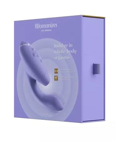 Сиреневый вибратор Womanizer Duo 2 с бесконтактной клиторальной стимуляцией - Womanizer