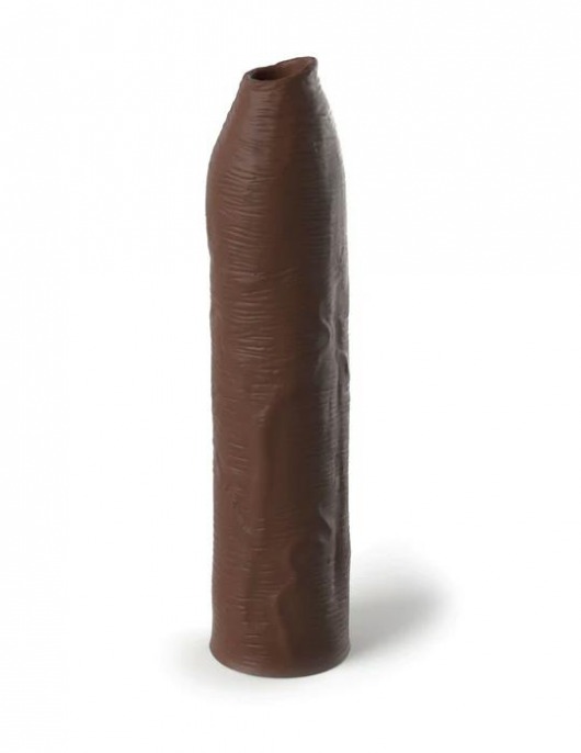 Коричневая насадка-удлинитель Uncut Silicone Penis Enhancer - 17,8 см. - Pipedream - в Невинномысске купить с доставкой