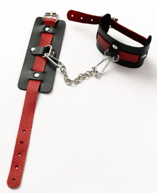 Черные оковы с красным декором и заклепками - Crazy Handmade - купить с доставкой в Невинномысске