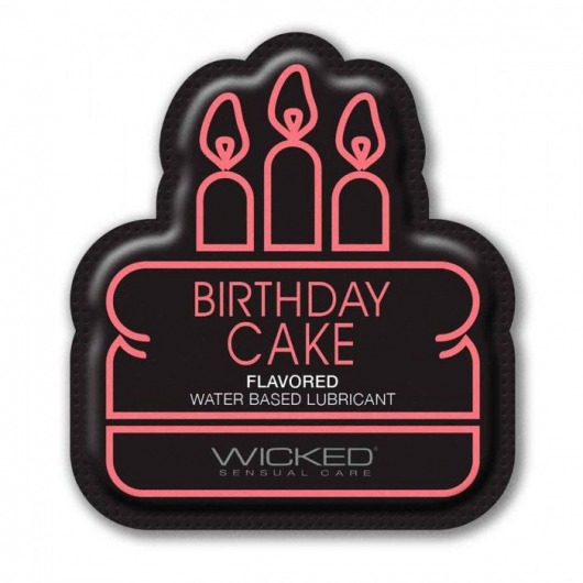 Лубрикант на водной основе со вкусом торта с кремом Wicked Aqua Birthday cake - 3 мл. - Wicked - купить с доставкой в Невинномысске