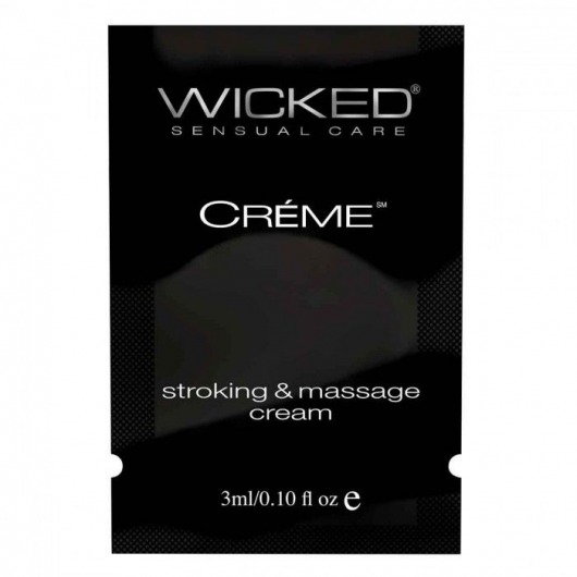 Крем для массажа и мастурбации Wicked Stroking and Massage Creme - 3 мл. - Wicked - купить с доставкой в Невинномысске