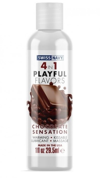 Массажный гель 4-в-1 Chocolate Sensation с ароматом шоколада - 29,5 мл. - Swiss navy - купить с доставкой в Невинномысске