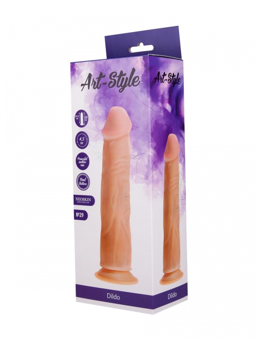 Фаллоимитатор с розовой головкой ART-Style №29 на присоске - 21,5 см. - Art-Style