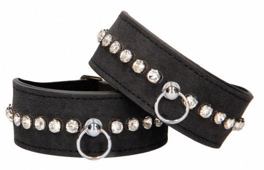 Черные поножи Diamond Studded Ankle Cuffs - Shots Media BV - купить с доставкой в Невинномысске