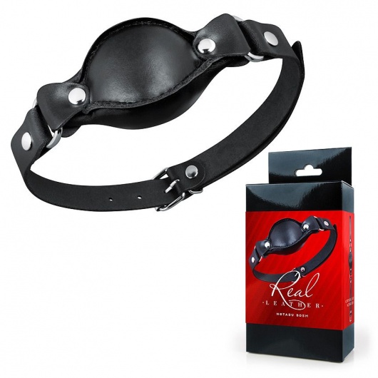 Черный кожаный кляп - Notabu - купить с доставкой в Невинномысске