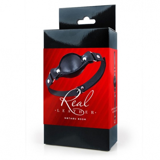 Черный кожаный кляп - Notabu - купить с доставкой в Невинномысске