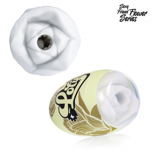 Белый нереалистичный мастурбатор в форме бутона цветка Lotus - 1137 - в Невинномысске купить с доставкой