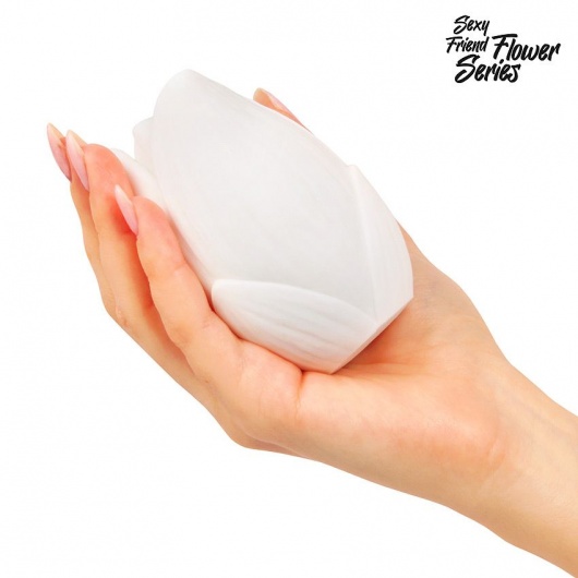Белый нереалистичный мастурбатор в форме бутона цветка Lotus - 1137 - в Невинномысске купить с доставкой