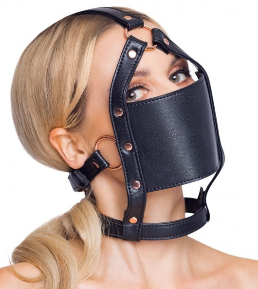 Черный намордник с кляпом-шаром Head Harness With A Gag - Orion - купить с доставкой в Невинномысске