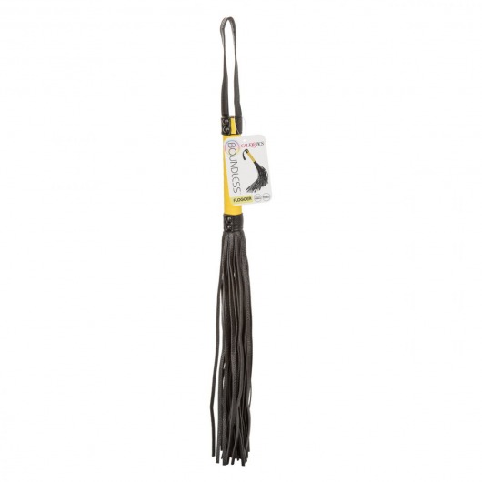 Черная плеть с желтой рукоятью Boundless Flogger - 69,25 см. - California Exotic Novelties - купить с доставкой в Невинномысске