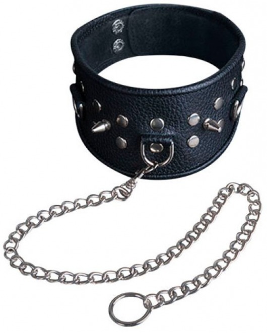 Чёрный ошейник из кожи - Sitabella - купить с доставкой в Невинномысске