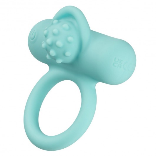 Аквамариновое эрекционное виброкольцо Silicone Rechargeable Nubby Lover’s Delight - California Exotic Novelties - в Невинномысске купить с доставкой